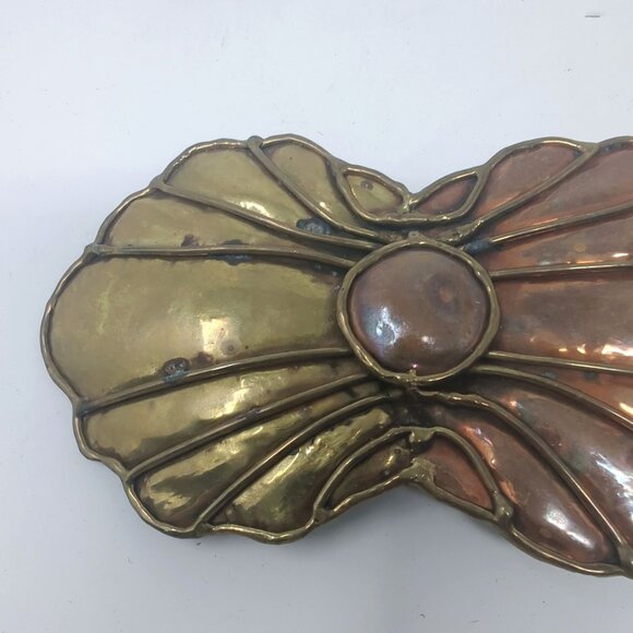 Vintage Brutalist Belt Buckle Bronze Metal - Picture 3 of 7
